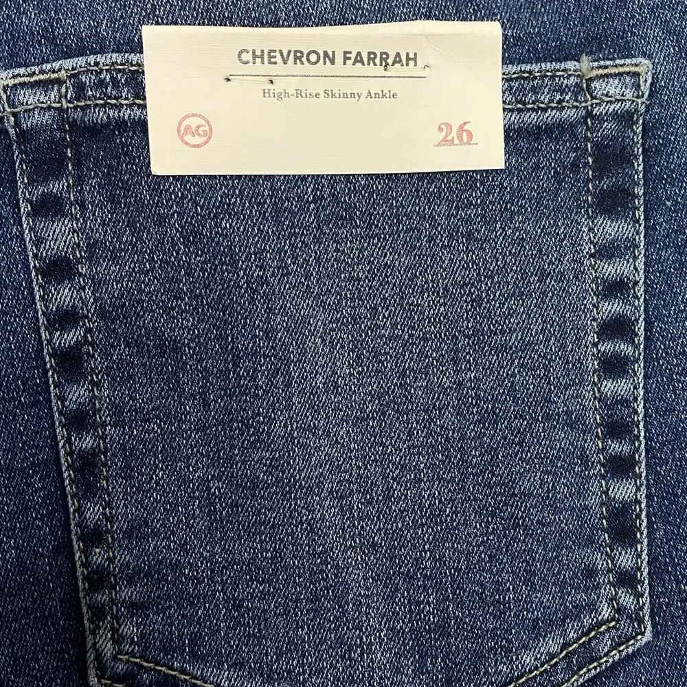 AG Adriano Goldschmied Jeans Womens 26 Blue High Rise Farrah Skinny Ankle NWT
